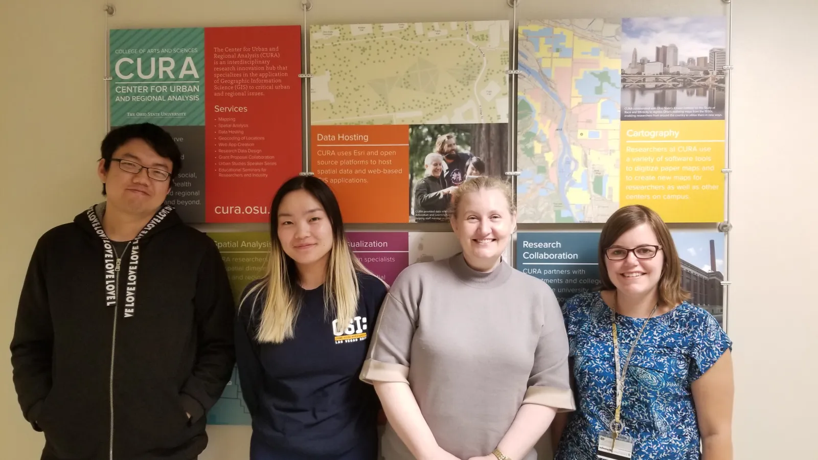 Dr. Michelle Bell with CURA students and staff