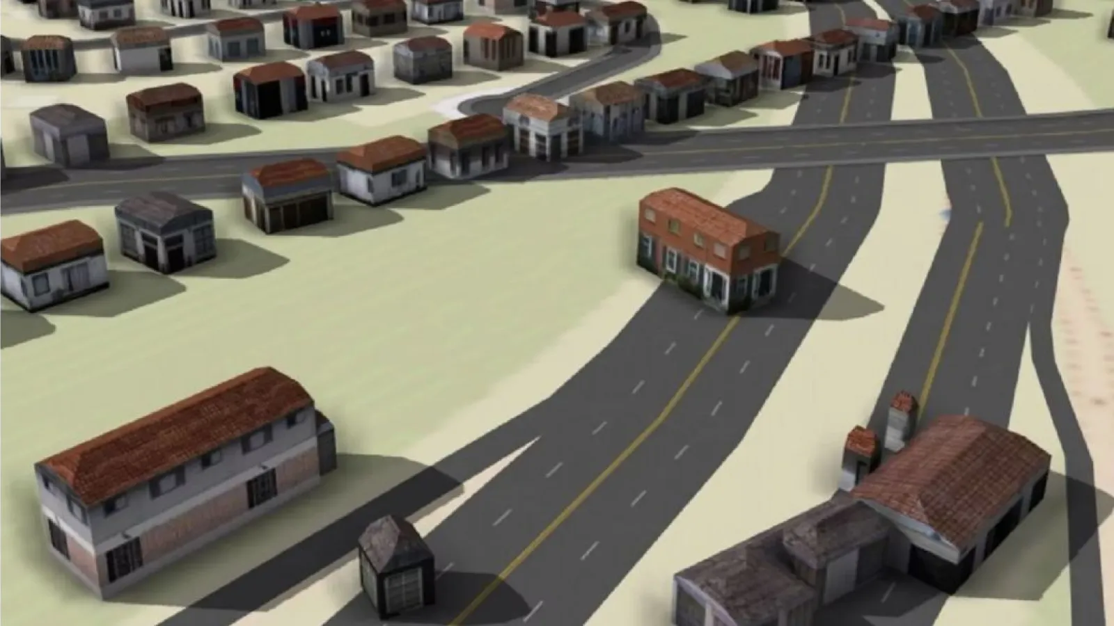 Ghost Neighborhoods of Columbus. Photo is showing a recreation of a street in Hanford Village, Columbus, OH