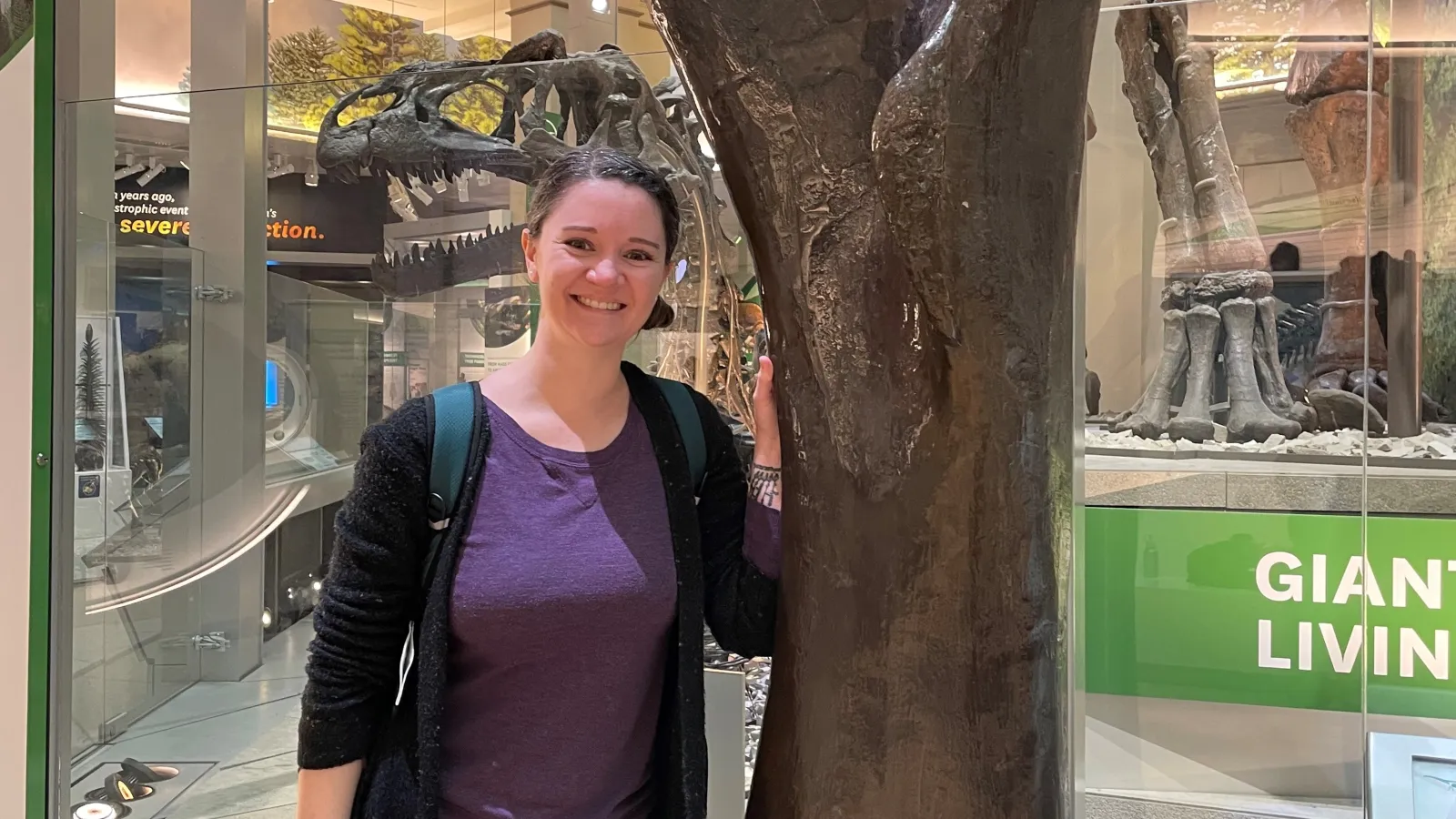 Nicole Hall posting with large bone 