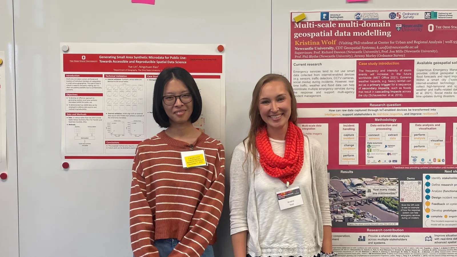 Yue Lin and Kristina Wolf at the 2022 Fall Forum 
